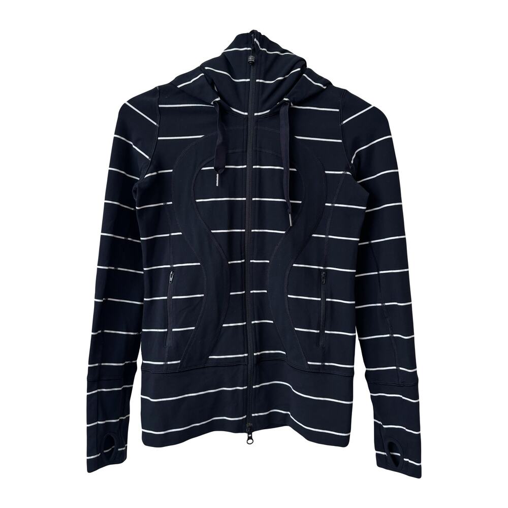 Lululemon Stride Sailor Stripe Hooded Jacket Sz 4